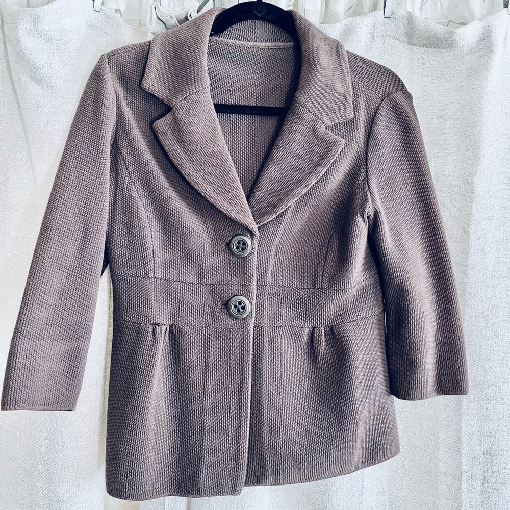 Dark Brown knitted Dress Blazer Size 8